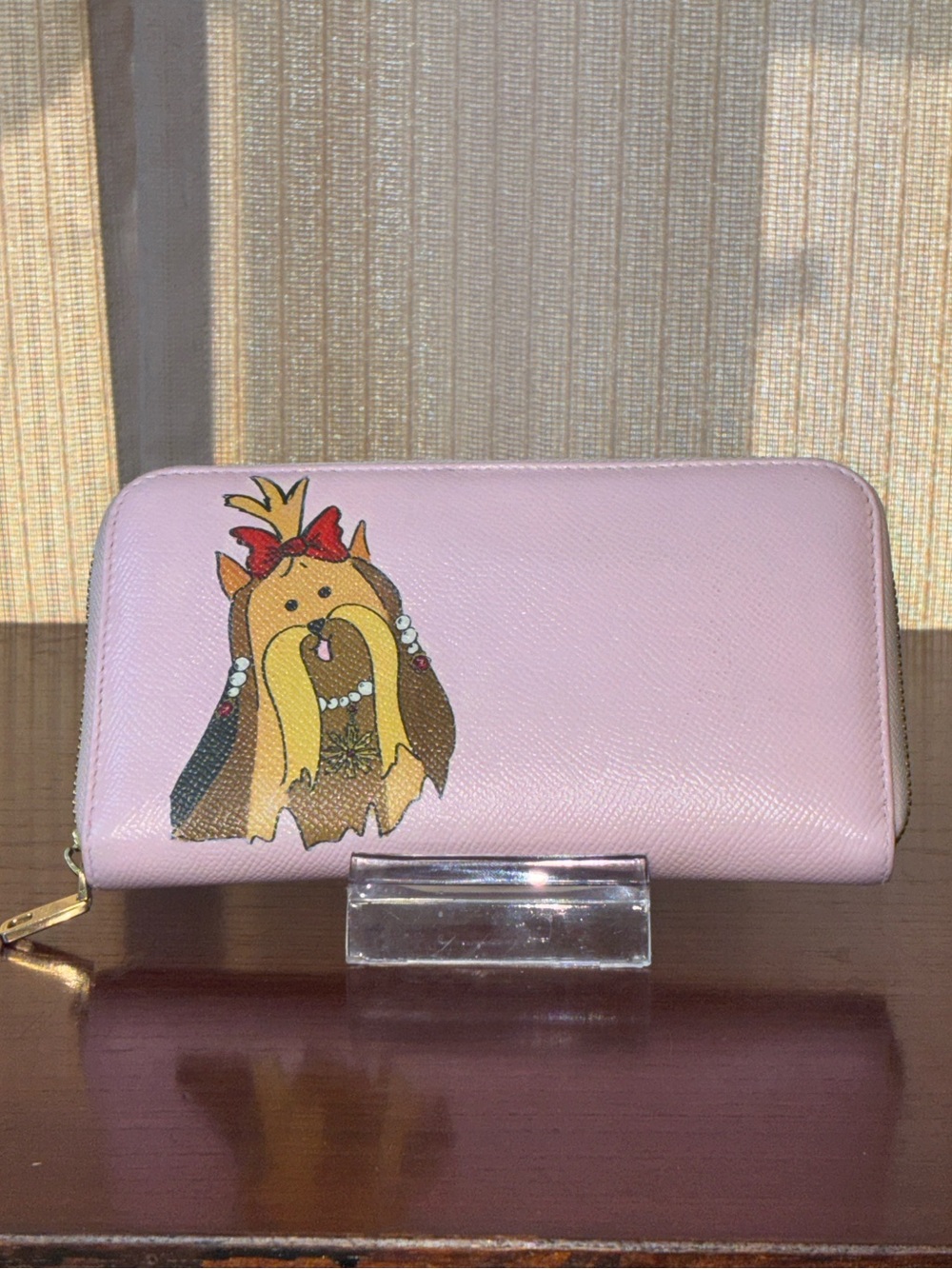 Dolce & Gabbana Blush Pink Leather Zip Wallet